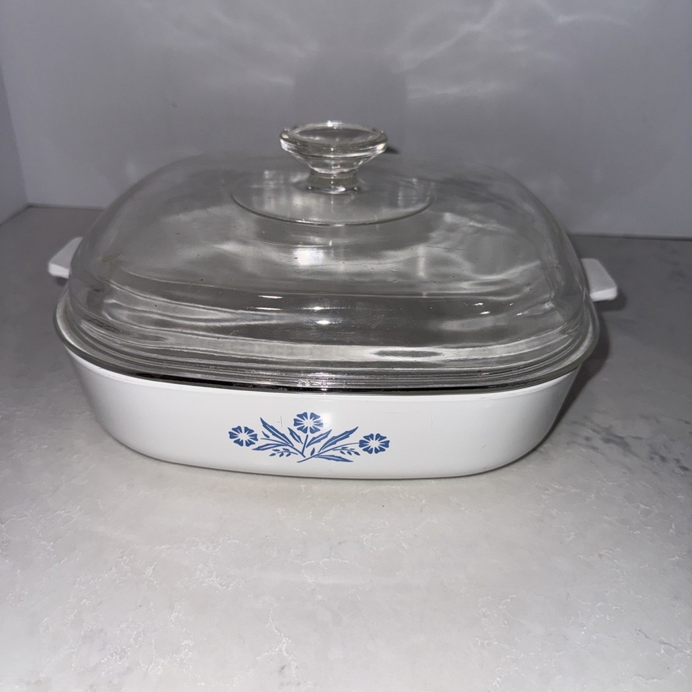 Vintage Corning Ware Blue Cornflower P-10-B 10" Casserole Dish w/ Lid See Below